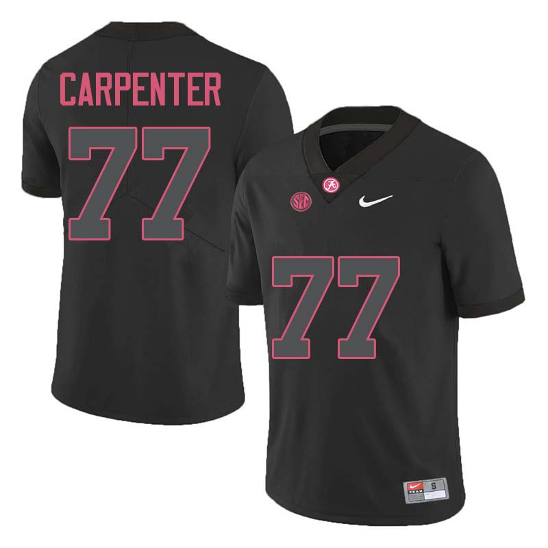 Alabama Crimson Tide Men's James Carpenter #77 Black NCAA Nike Authentic Stitched College Football Jersey GN16Y11CZ